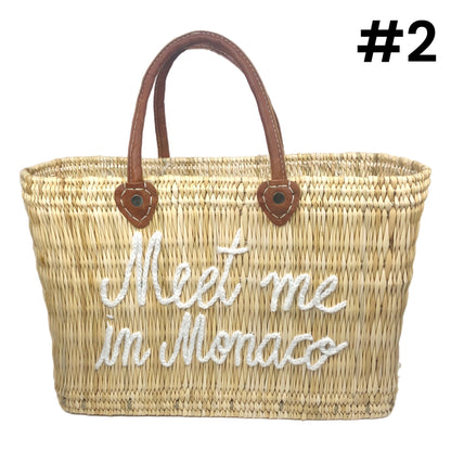 MEET ME IN MONACO LEATHER HANDLE REED BAG