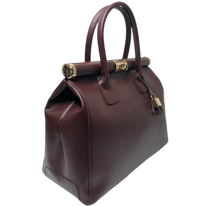 Caterina Marsala Leather Handbag