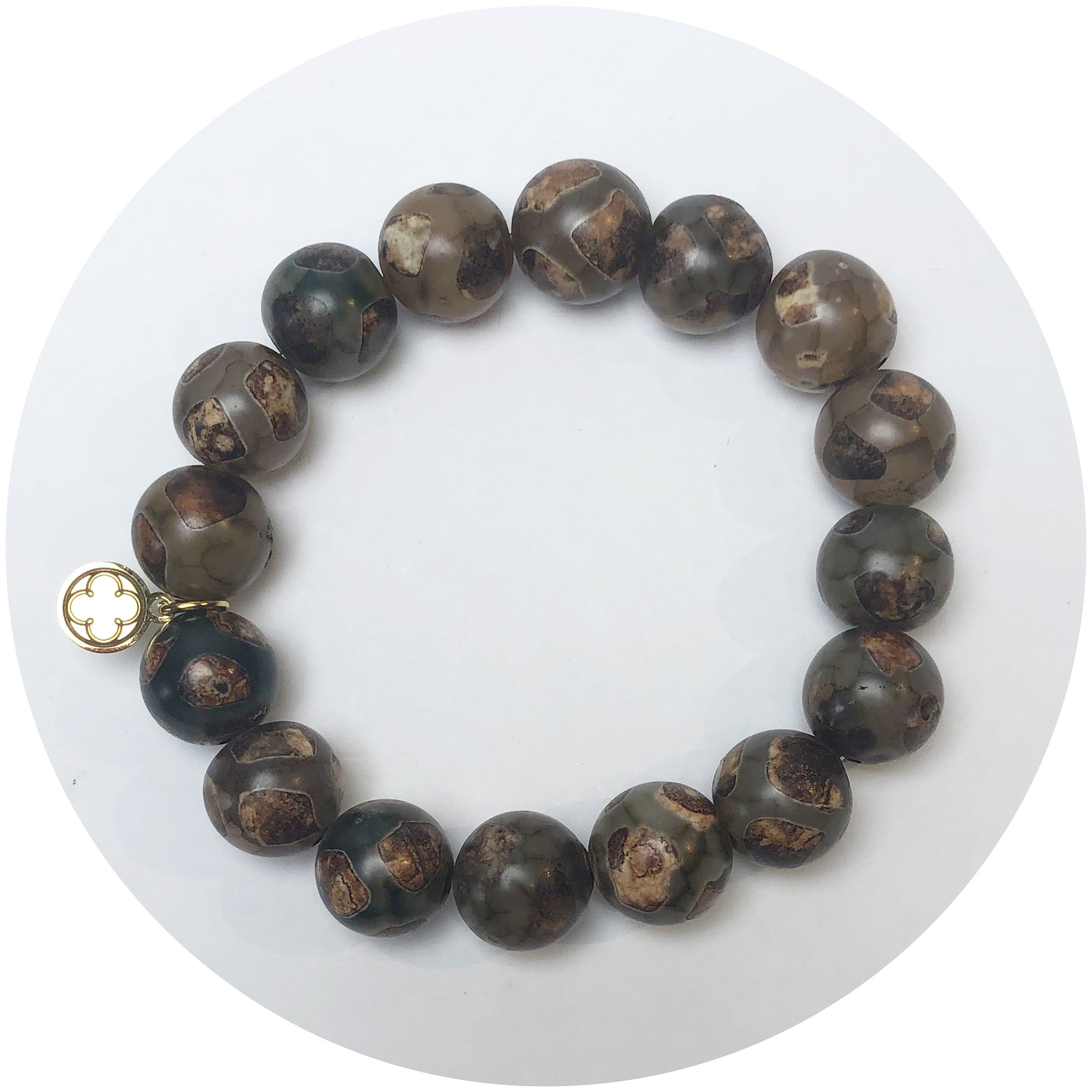 Tibetan Fern Giraffe Beaded Bracelet
