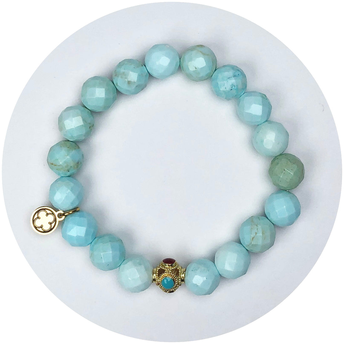 Heavenly Angel Blue Agate with Red/Turquoise Filigree Accent