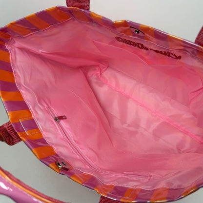 Ciao Bella Pink/Orange Striped Waterproof Tote