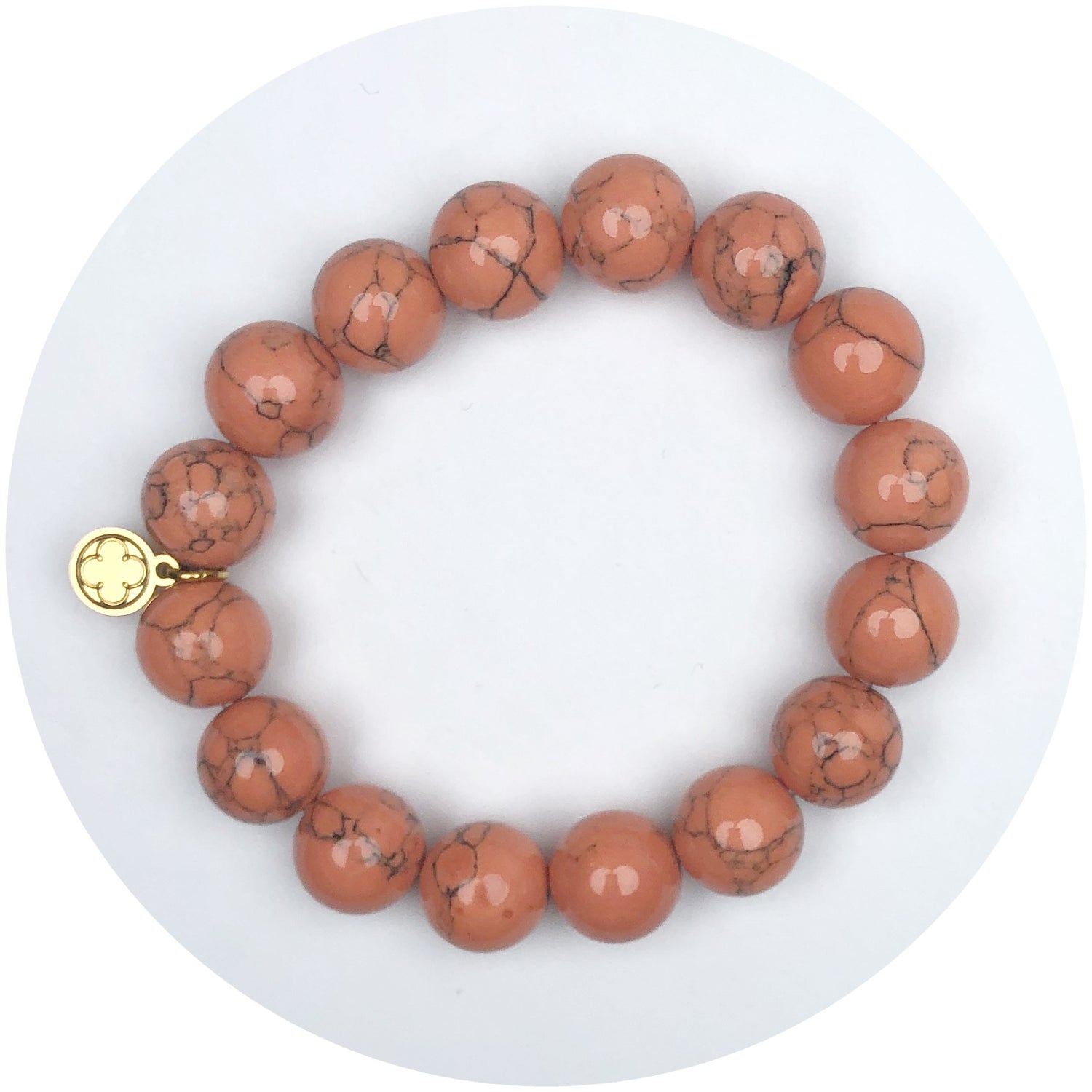 Melon Howlite Beaded Bracelet