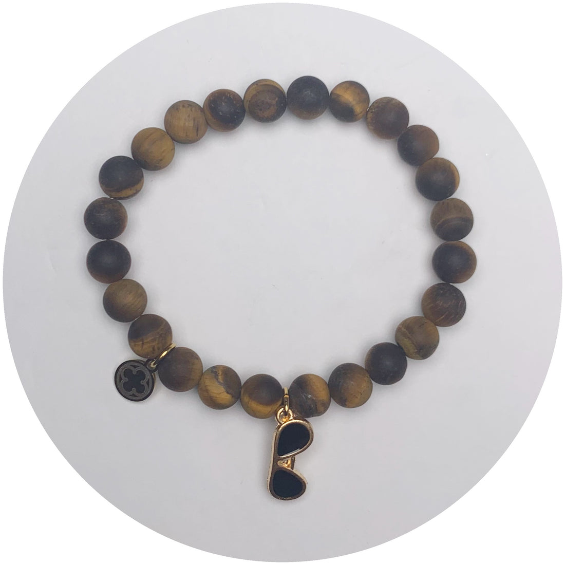 Matte Tiger Eye with Sunglasses Pendant