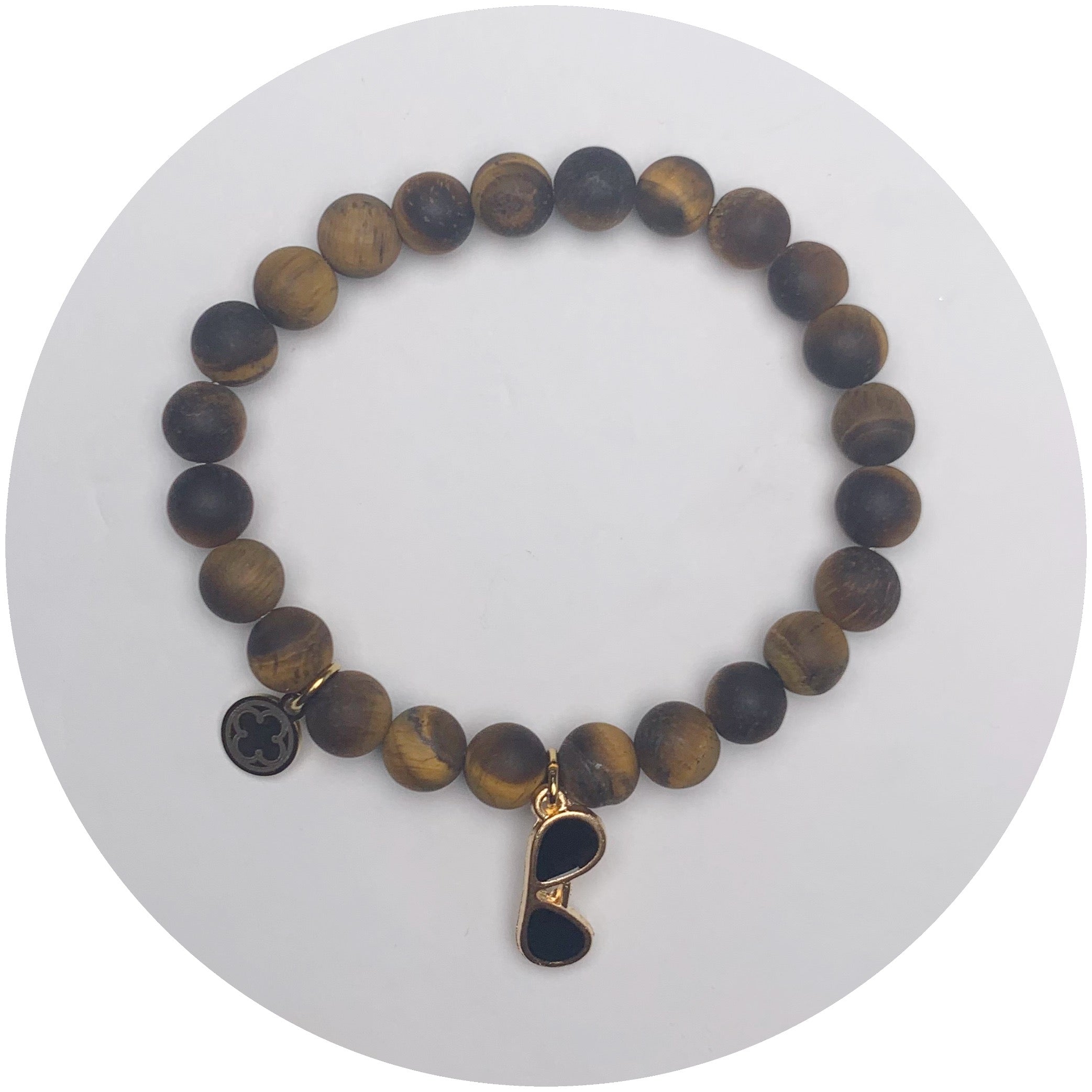 Matte Tiger Eye with Sunglasses Pendant