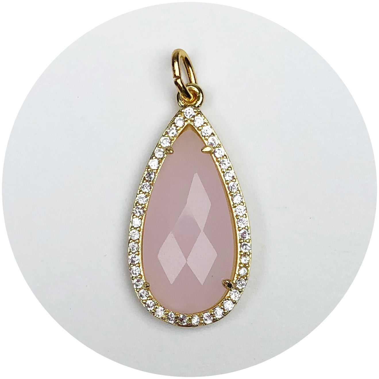 Pavé Pink Crystal Point Pendant
