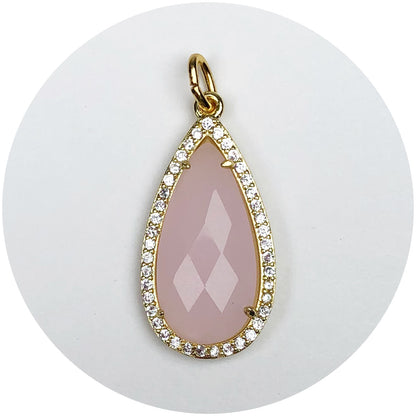 Pavé Pink Crystal Point Pendant