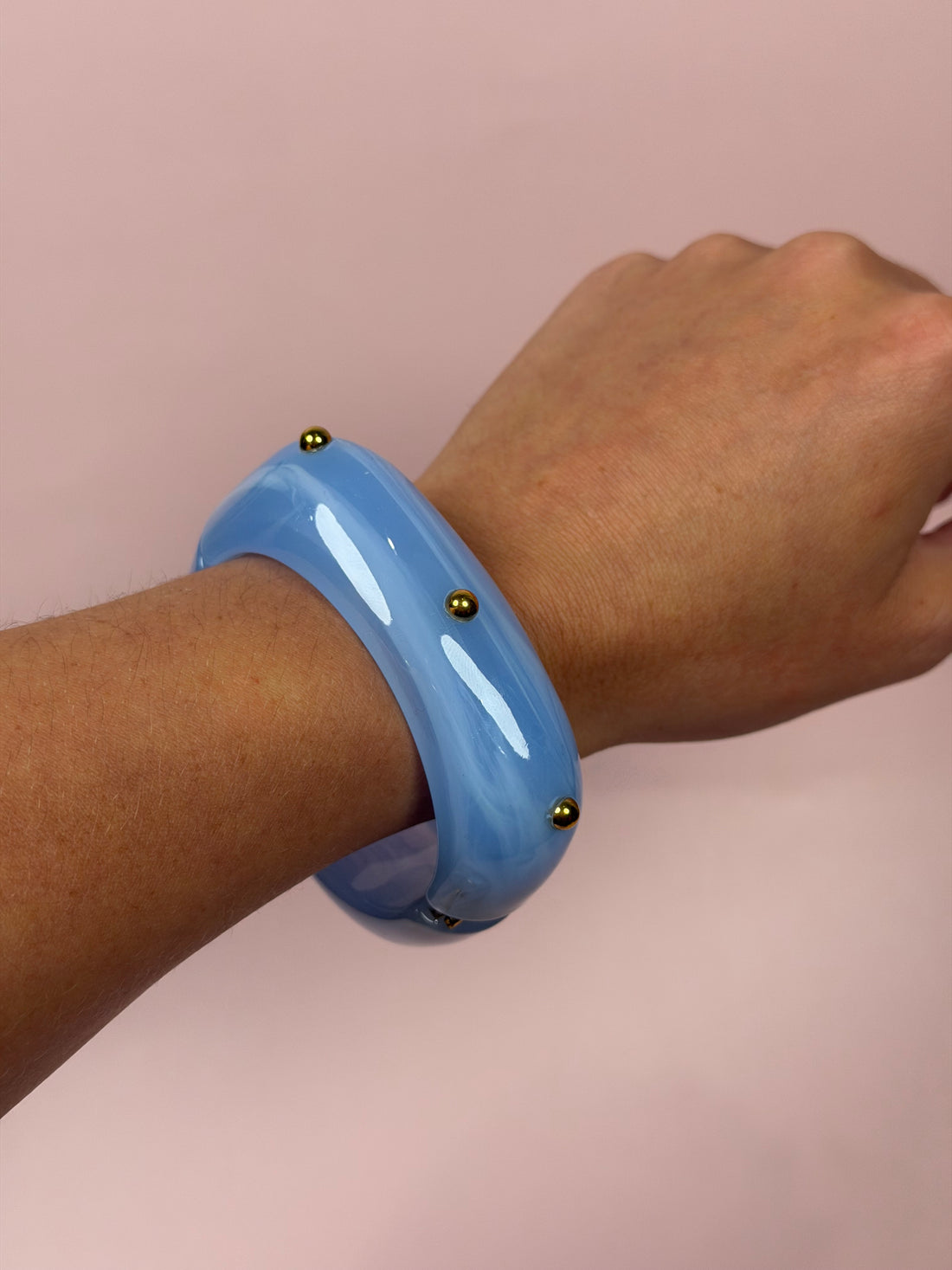 Lucia Serenity Blue Acrylic Hinged Bangle