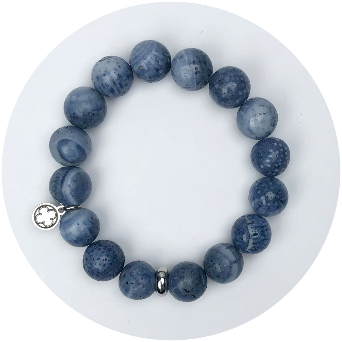 Blue Coral with Silver Spacer
