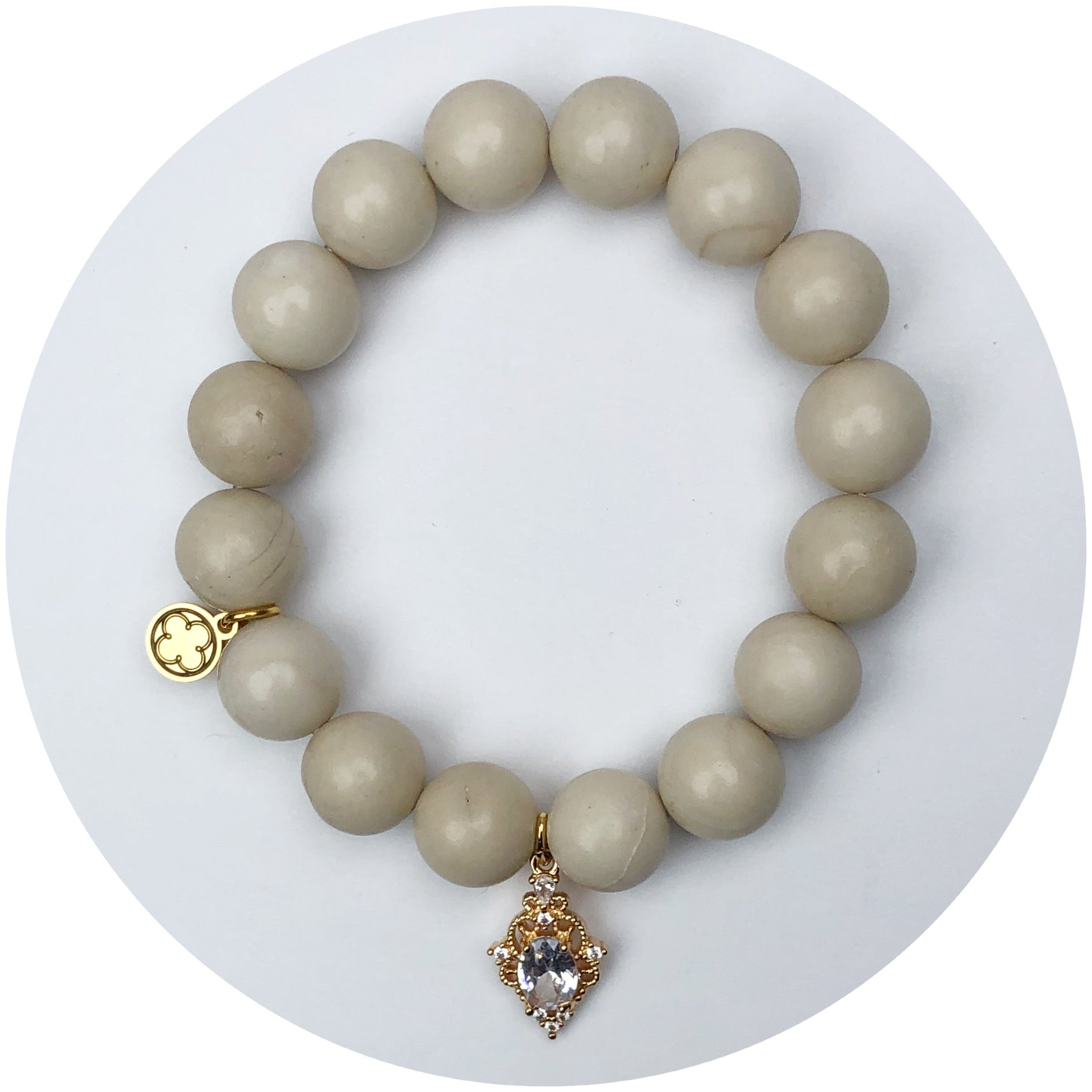 Cinnamon Jade with Clear Antique Crystal Pendant