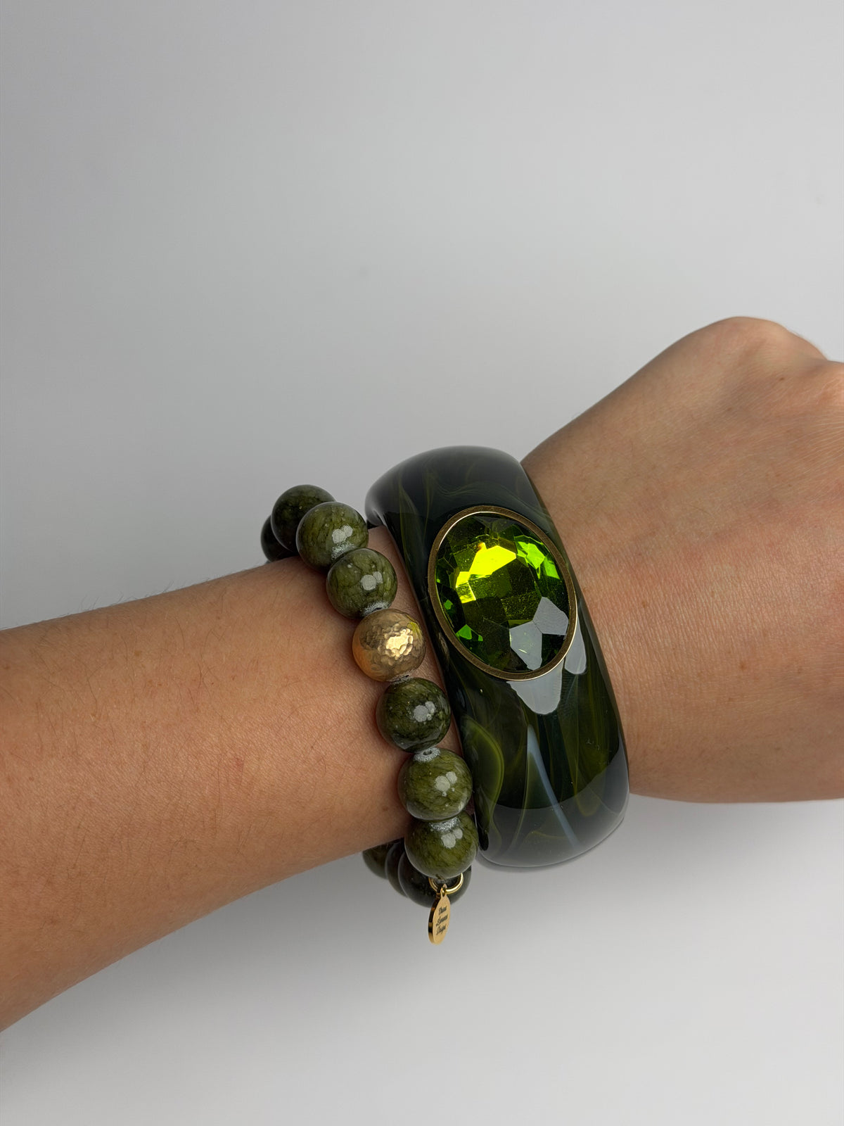 Serena Peridot Acrylic Bangle