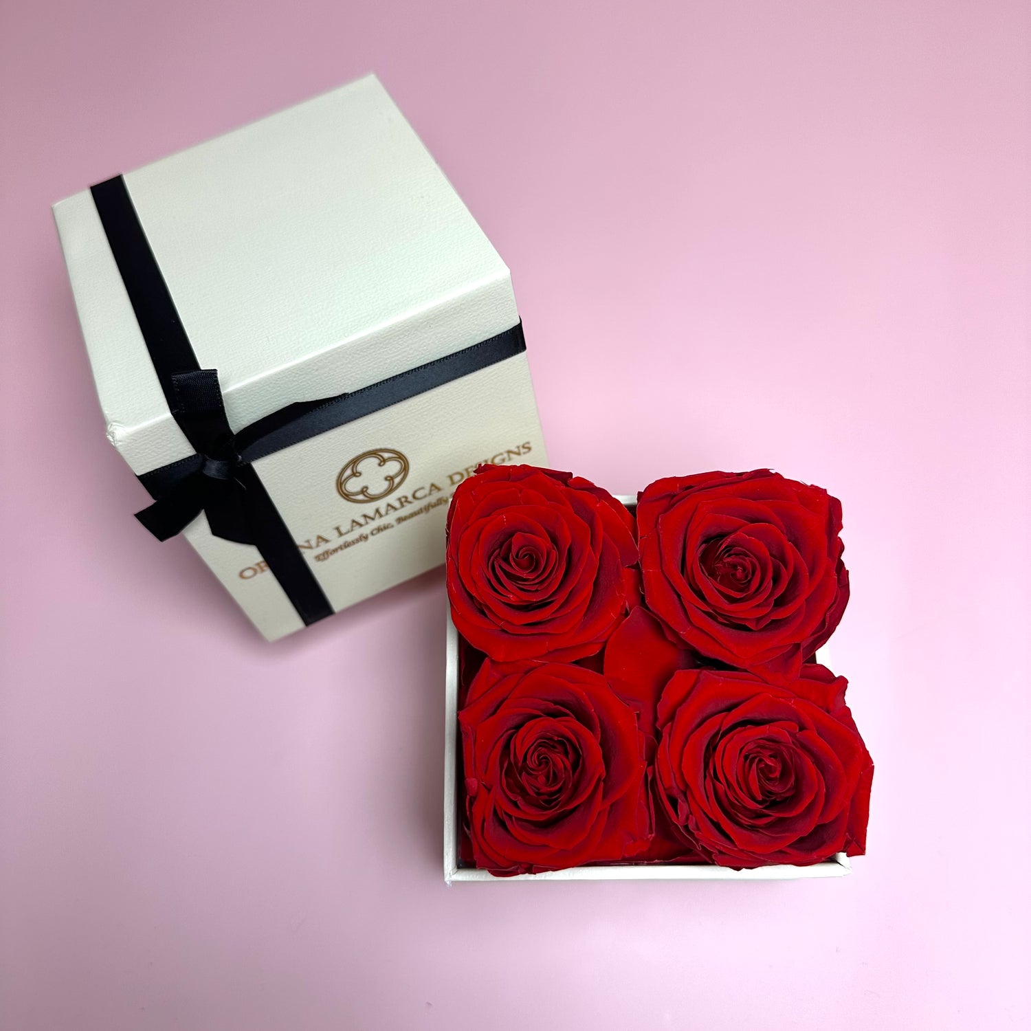 Mini Forever Red Roses Flower Box