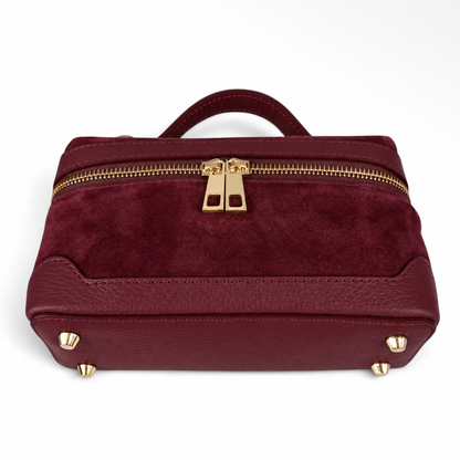 Frankie Marsala Suede Handbag