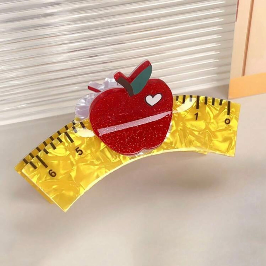 Apple Ruler Hair Clip