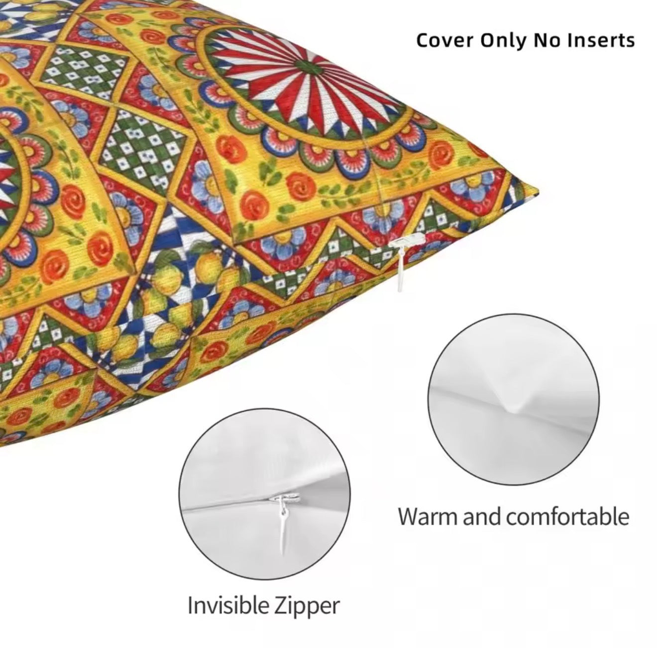 Sole Siciliano Pillow Cover - Oriana Lamarca LLC