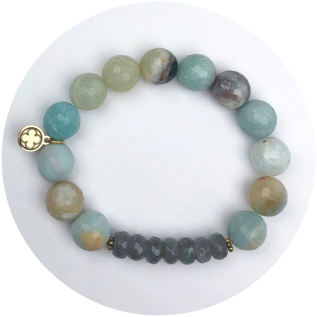 Mako Riverstone with Grey Moonstone Slices
