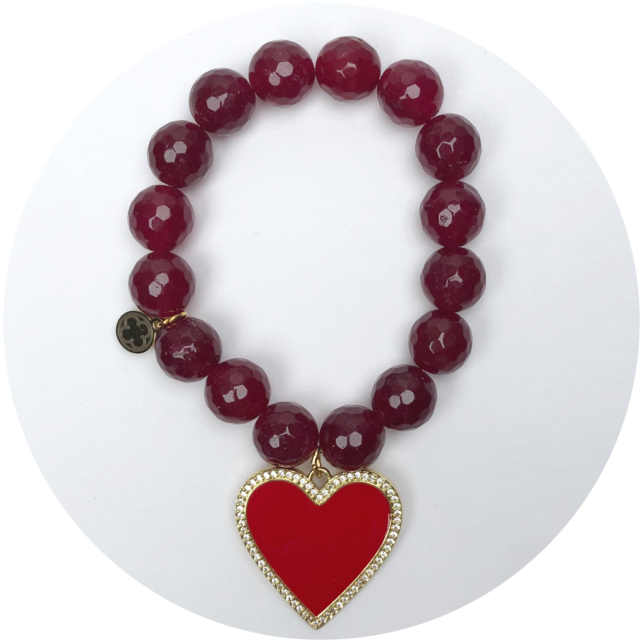 Cherry Crimson Jade with Red Heart Pendant