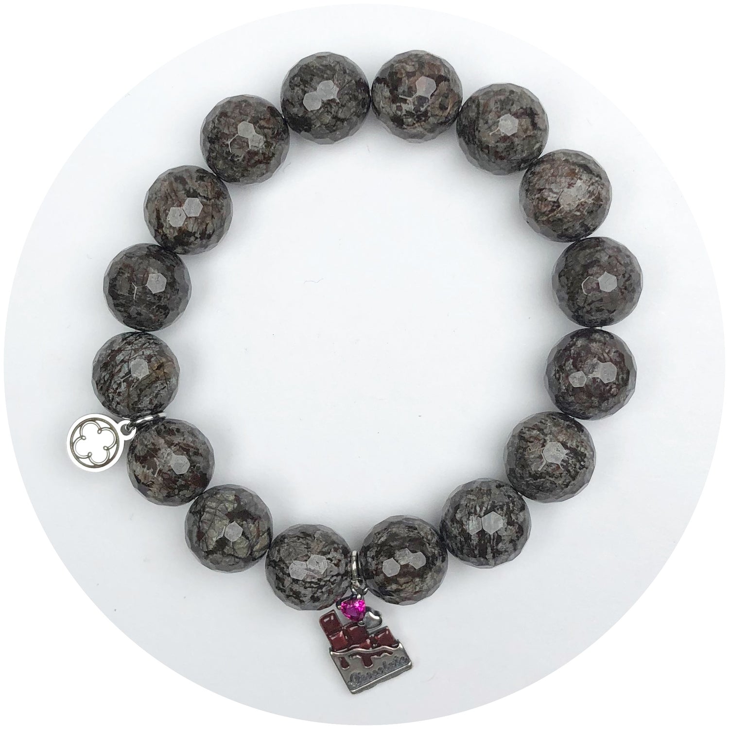 Cola Brown Jasper with Pavé Chocolate Pendant