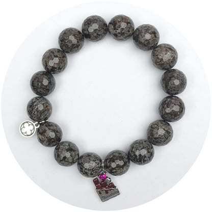 Cola Brown Jasper with Pavé Chocolate Pendant