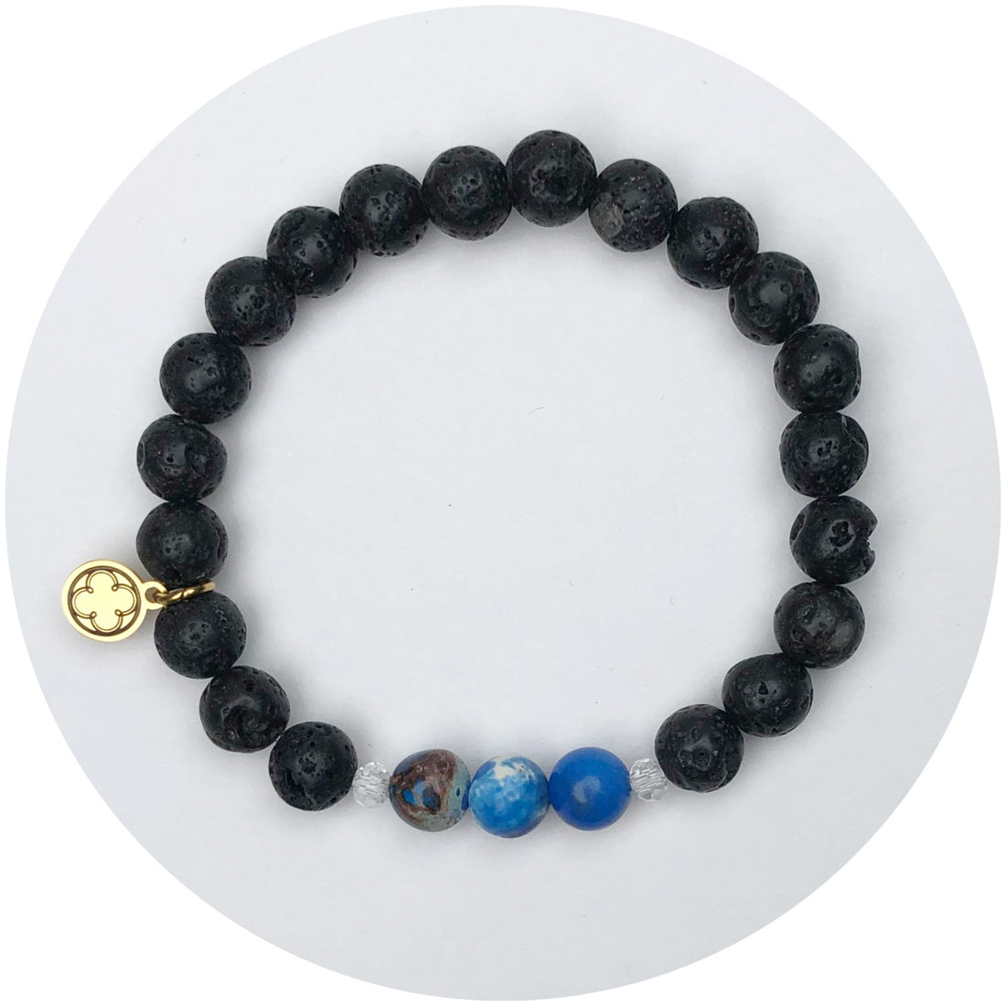 Black Coral Jade with Blue Reef Jasper Accent