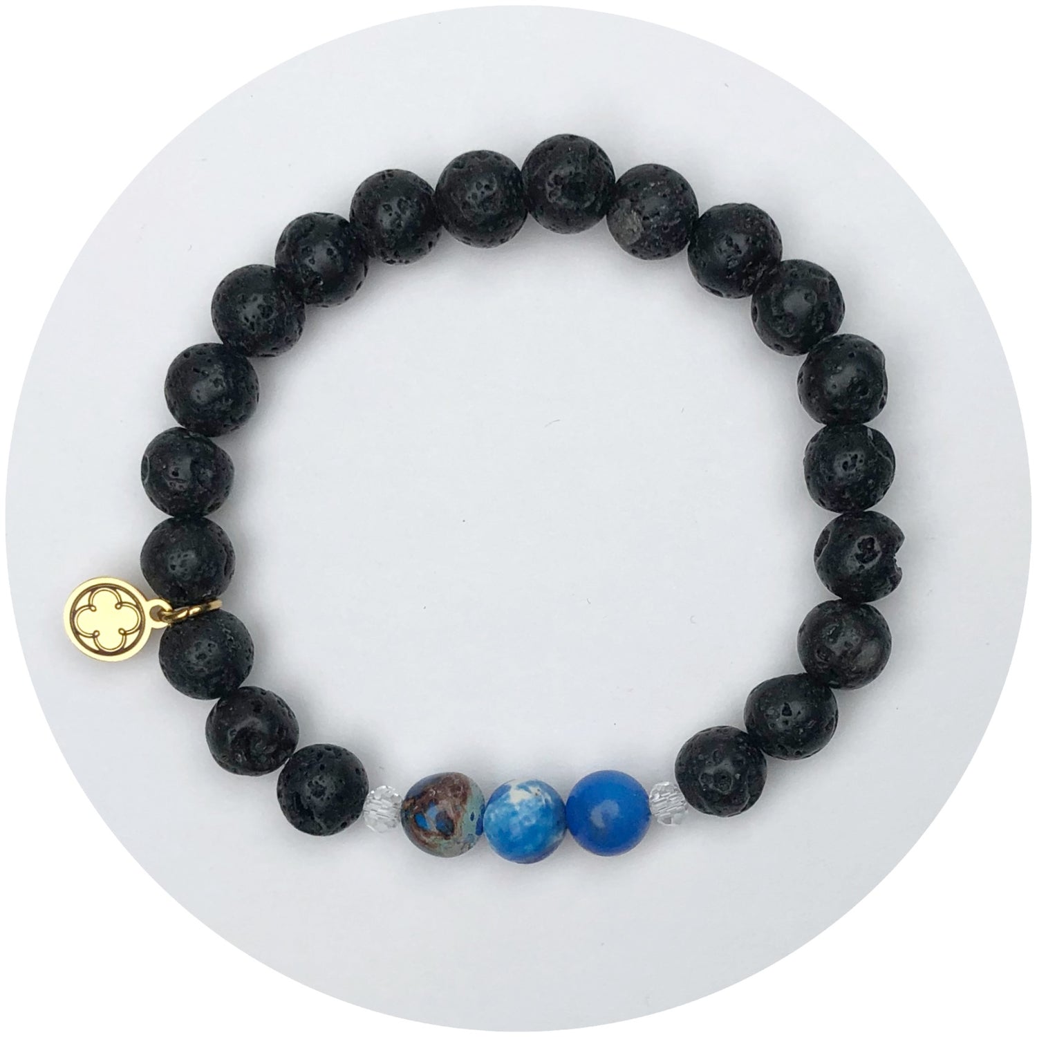 Black Coral Jade with Blue Reef Jasper Accent
