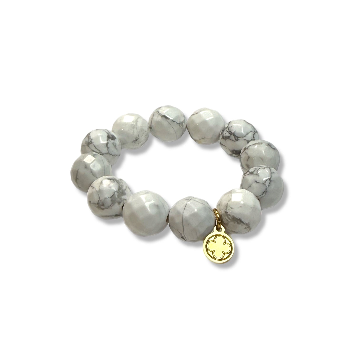 White Howlite Napkin Rings - Set of 4