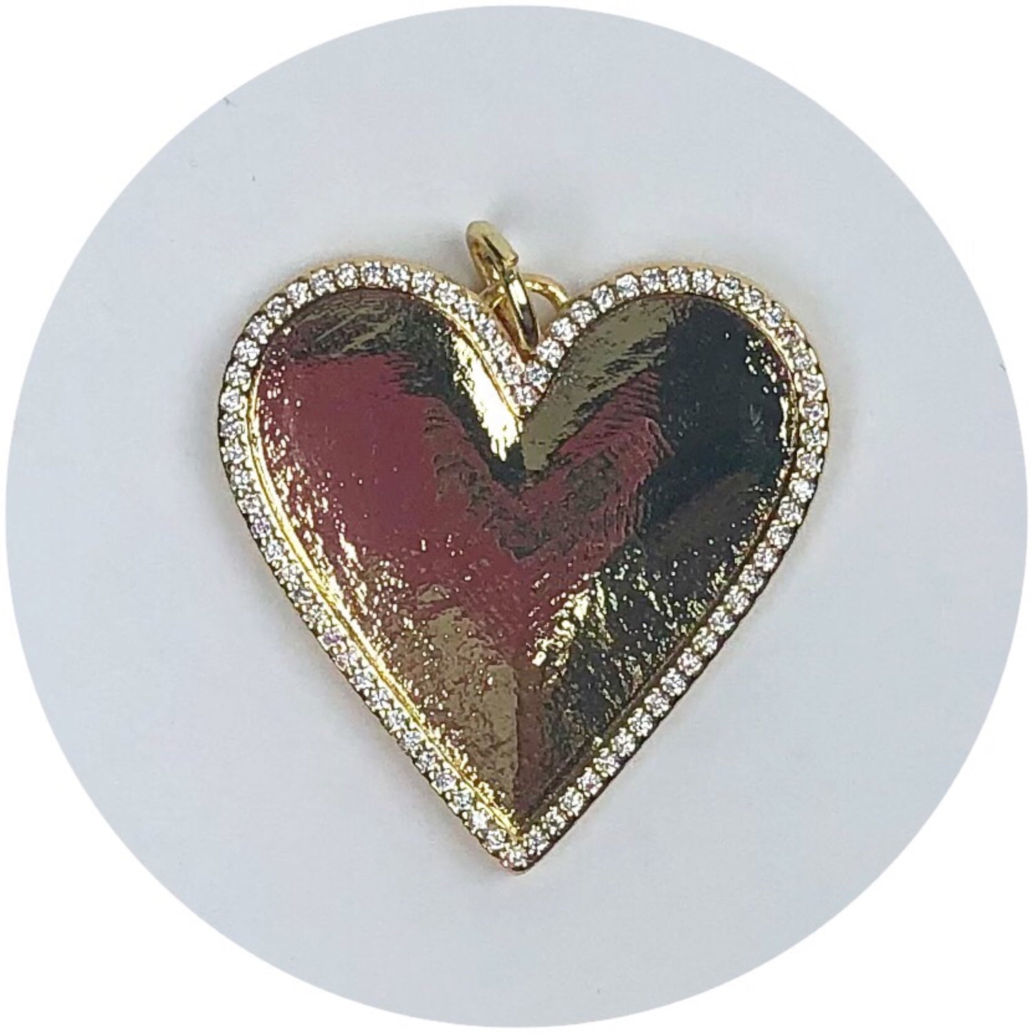 Large Pavé Gold Heart Pendant