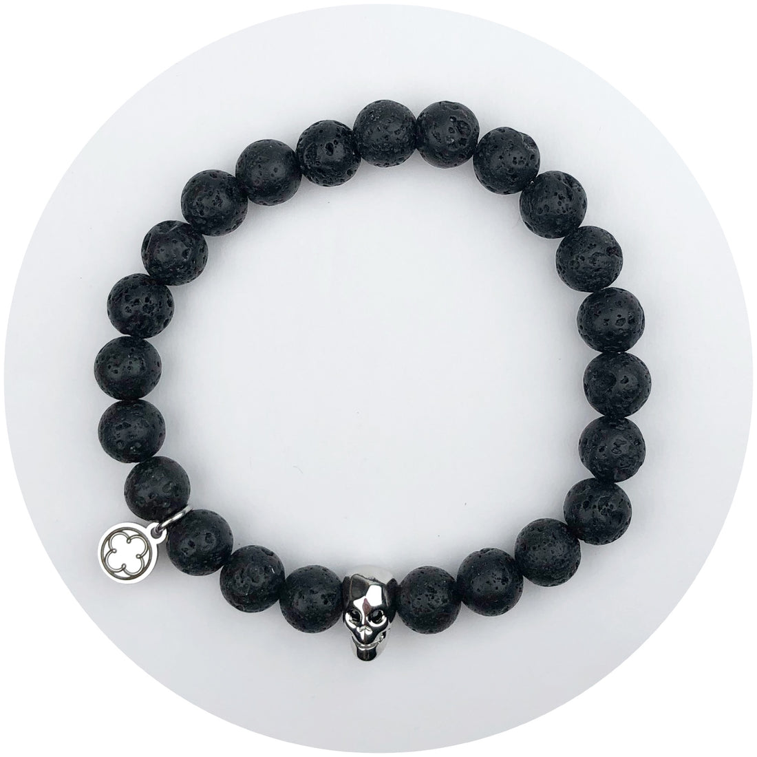 Mens Black Lava with Silver Skull