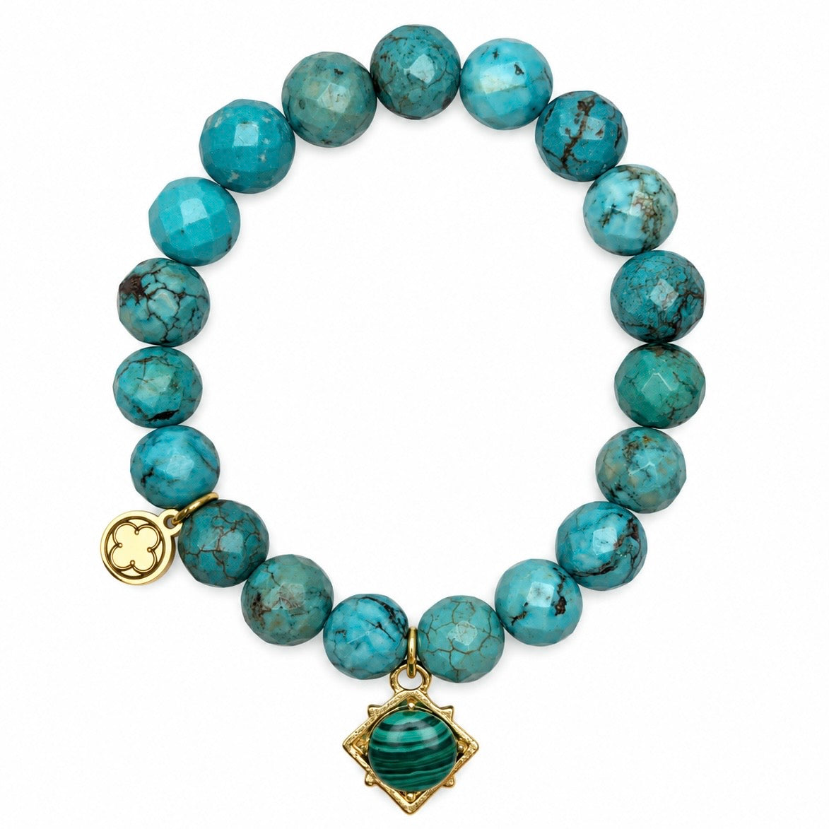 Caribbean Teal with Malachite Pendant