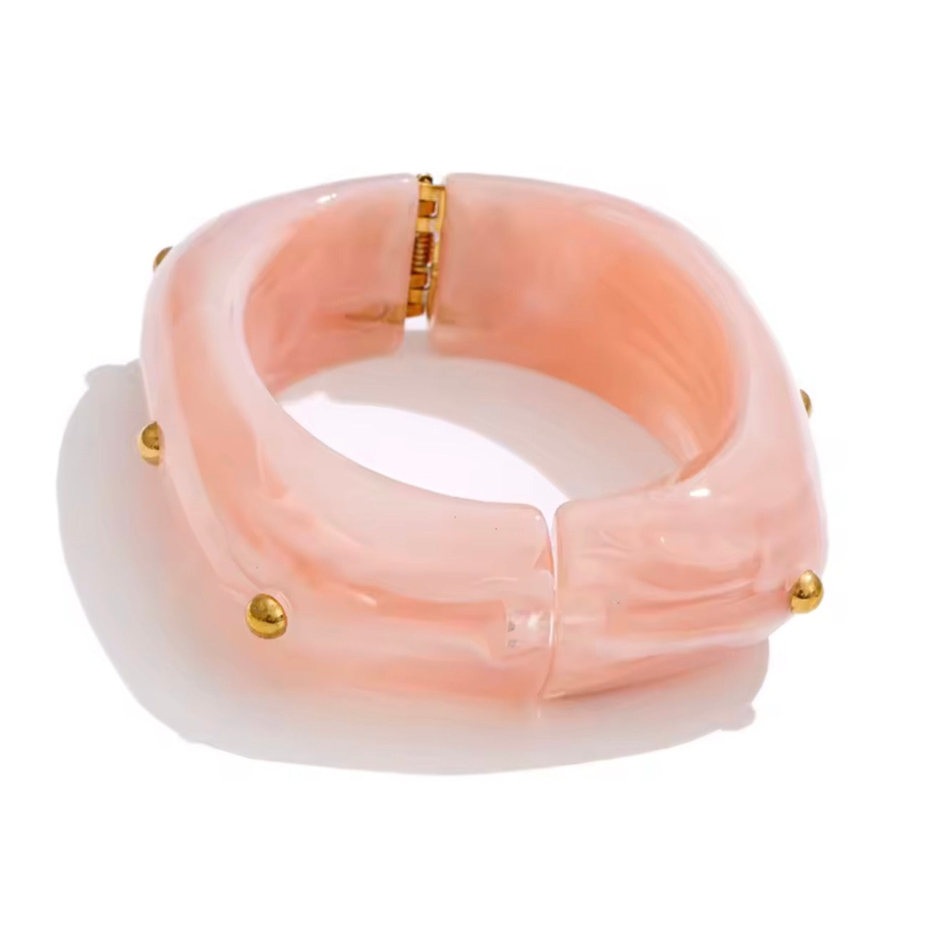 Lucia Rose Pink Acrylic Hinged Bangle