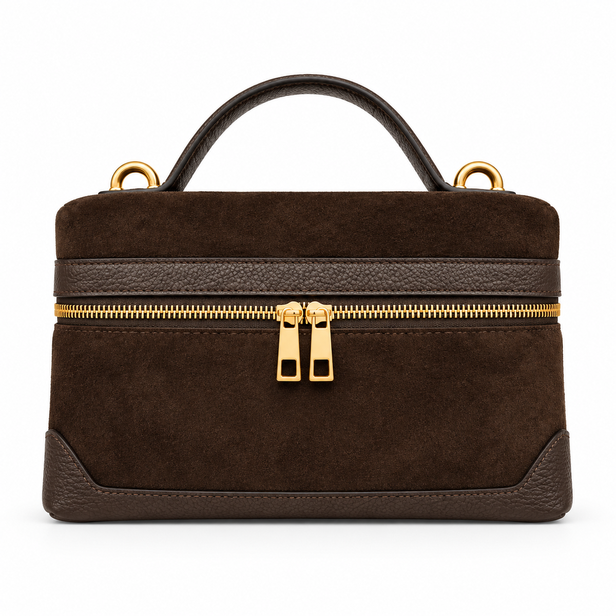 Frankie Chocolate Brown Suede Handbag
