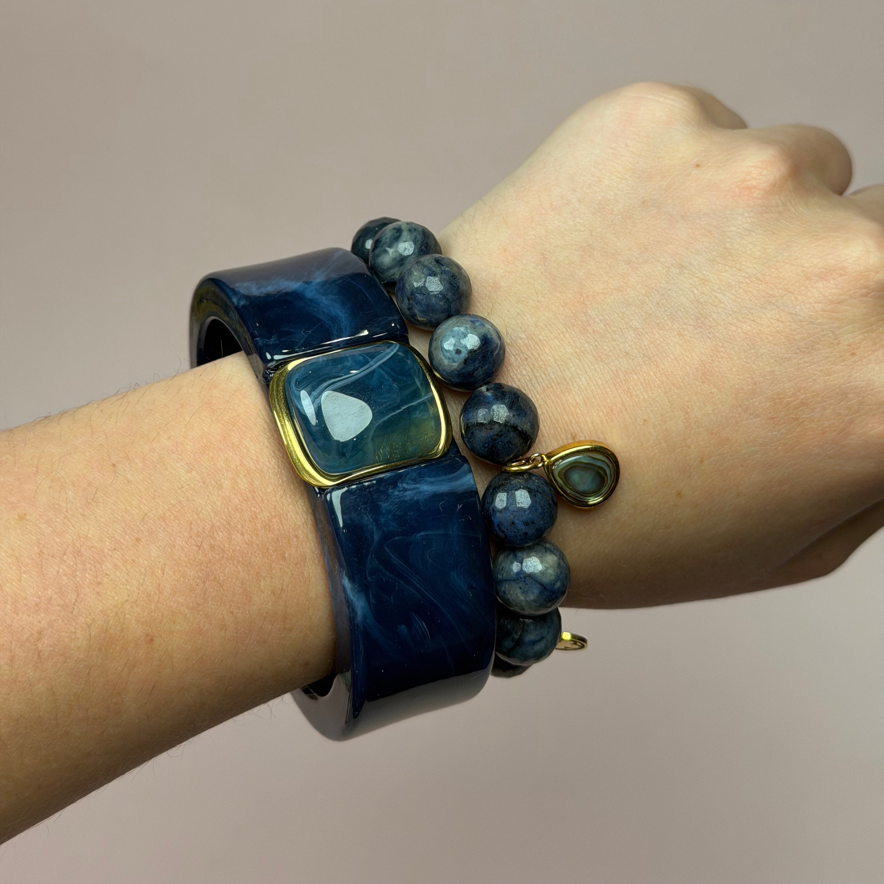 Valentina Neptune Blue Hinged Bangle