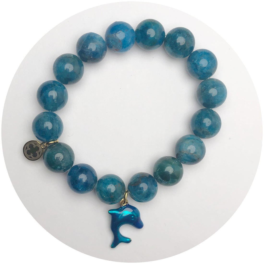 Blue Apatite with Dolphin Pendant