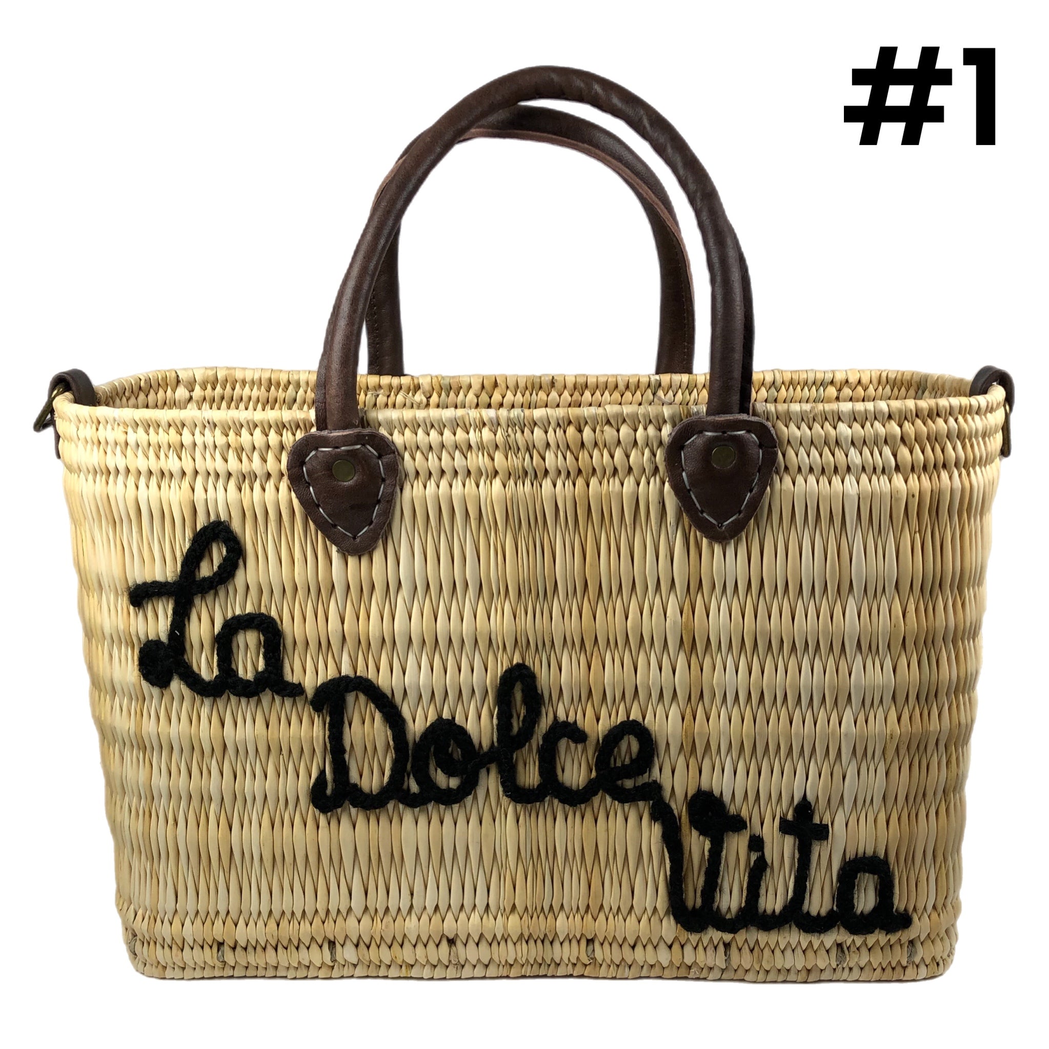DOLCE VITA LEATHER HANDLE REED BAG