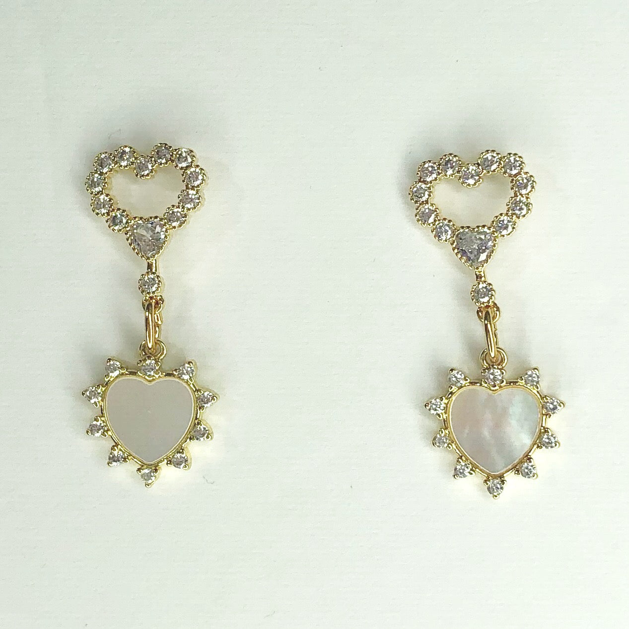 Pavé Mother of Pearl Heart Earring