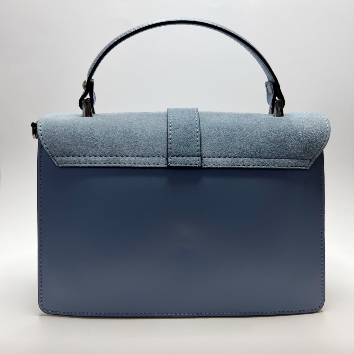 Blue cheap leather handbag