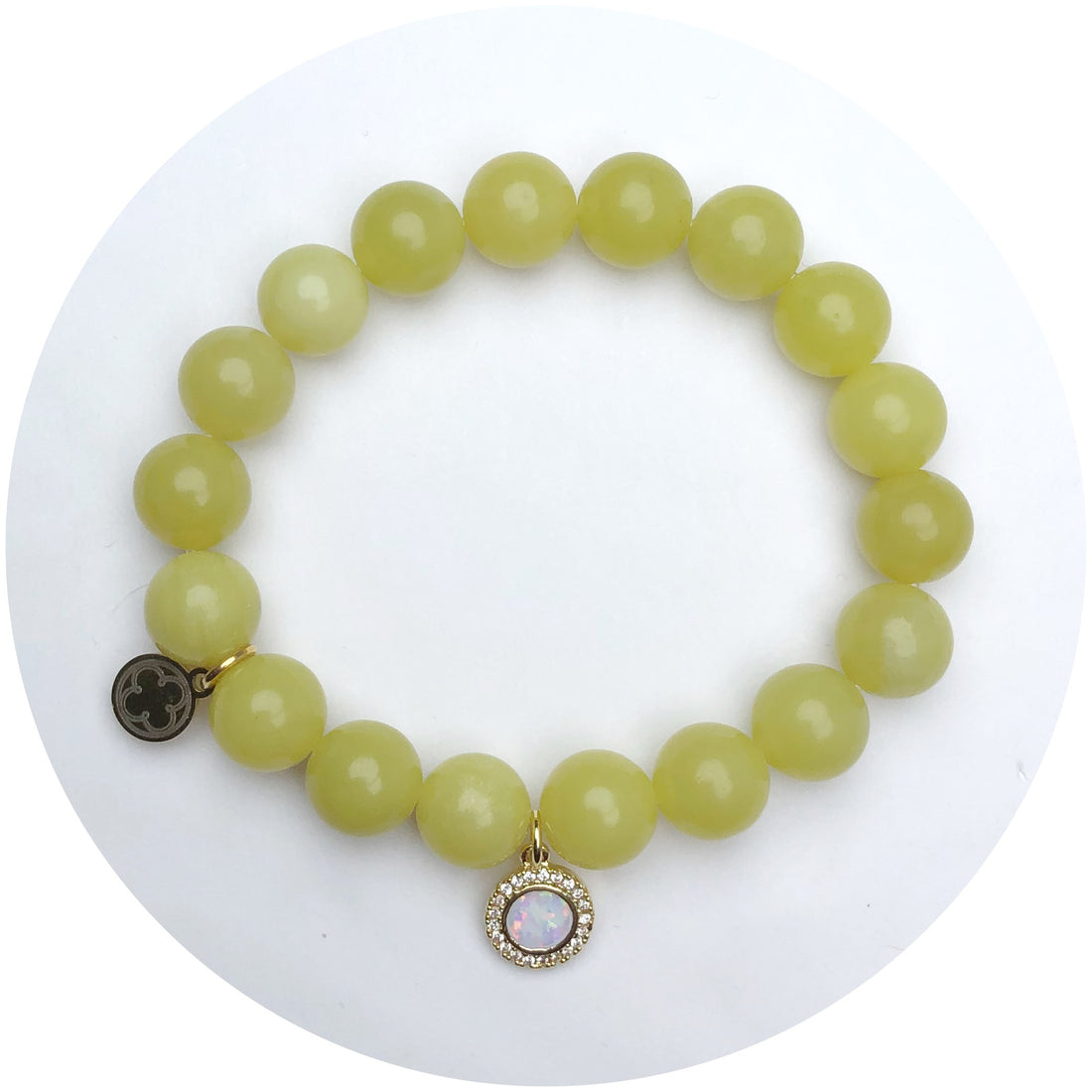 Celery Jade with Pavé Opal Pendant