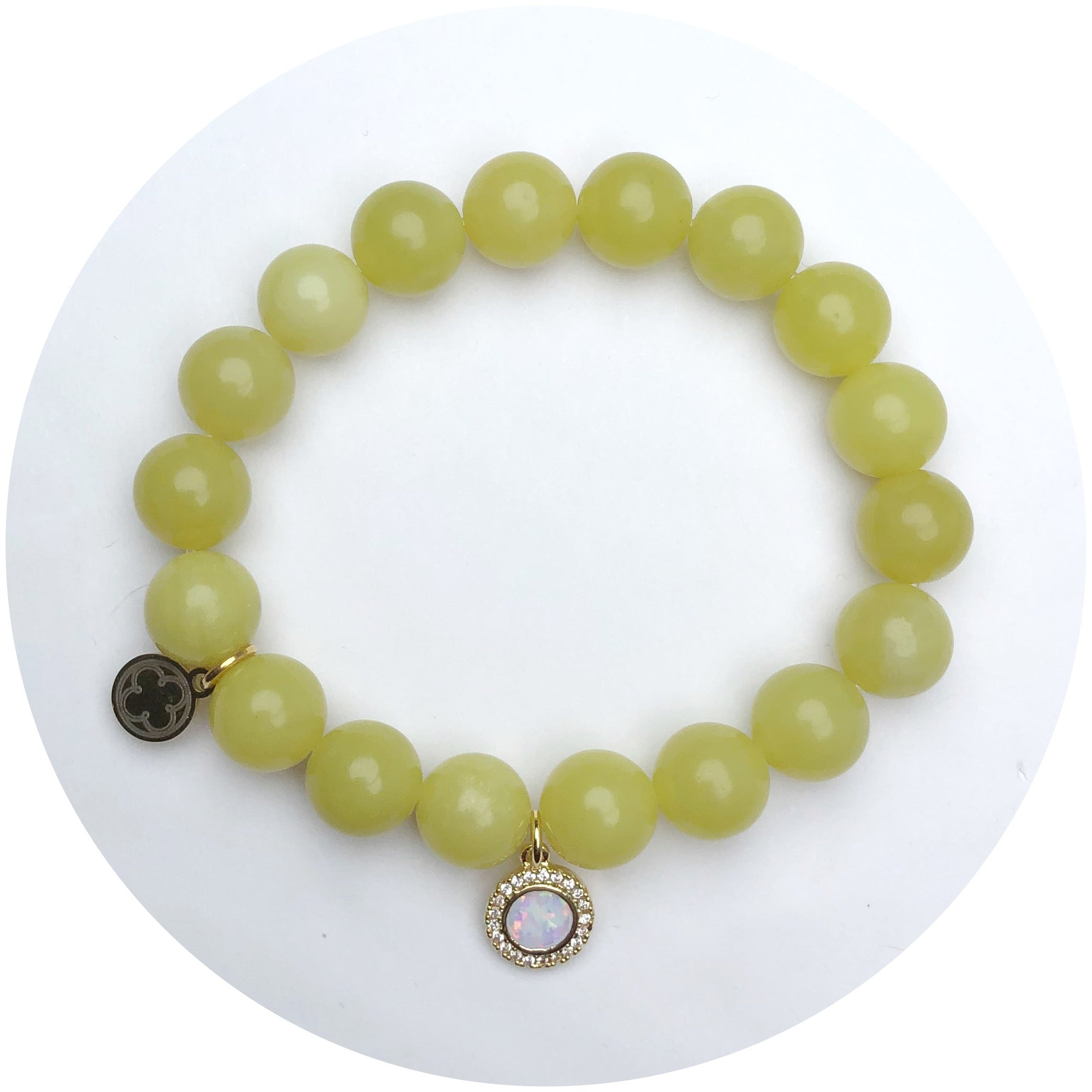 Celery Jade with Pavé Opal Pendant