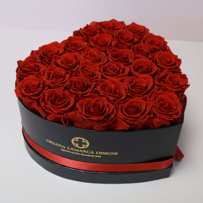 Luxe Red Roses with Black Heart Keepsake Box - Oriana Lamarca LLC