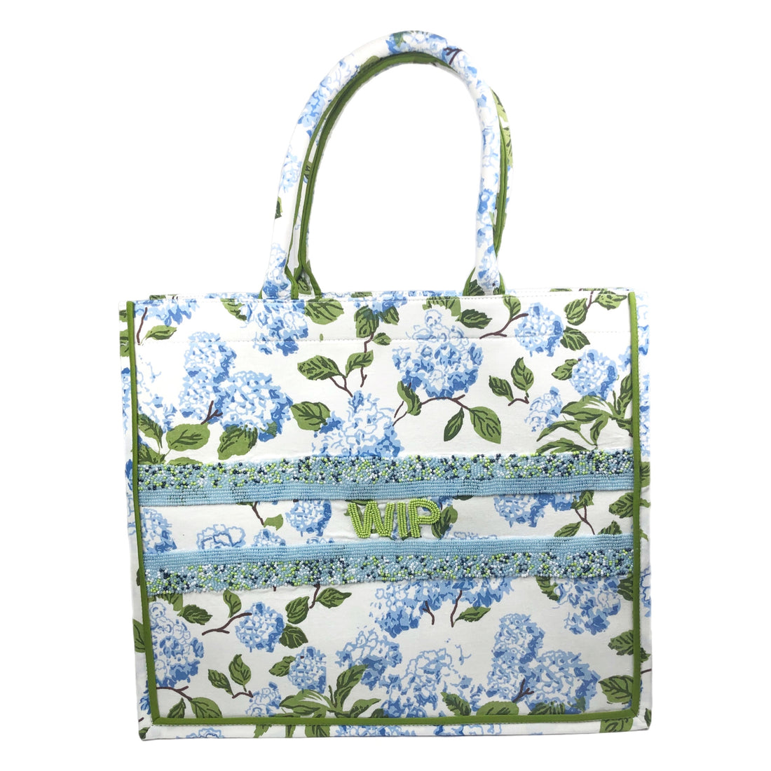 Bianca Blue Hydrangea Beaded "WIP" Bag