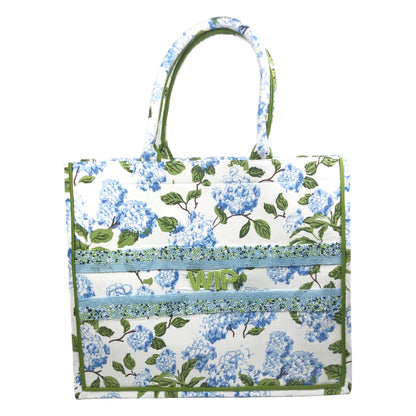 Bianca Blue Hydrangea Beaded "WIP" Bag