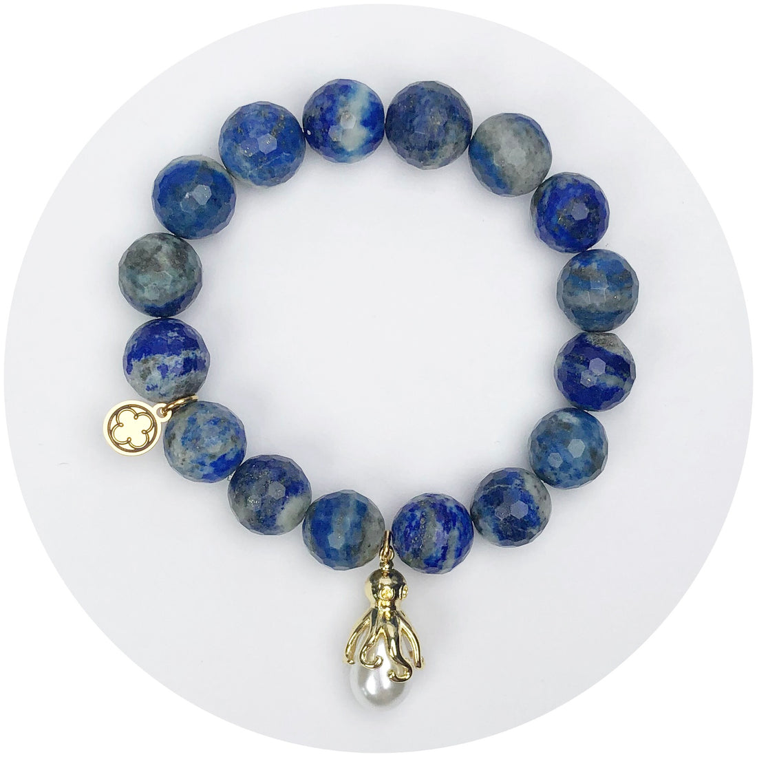 Azul Earthy Jasper with Gold Octopus Wrapped Pearl Pendant