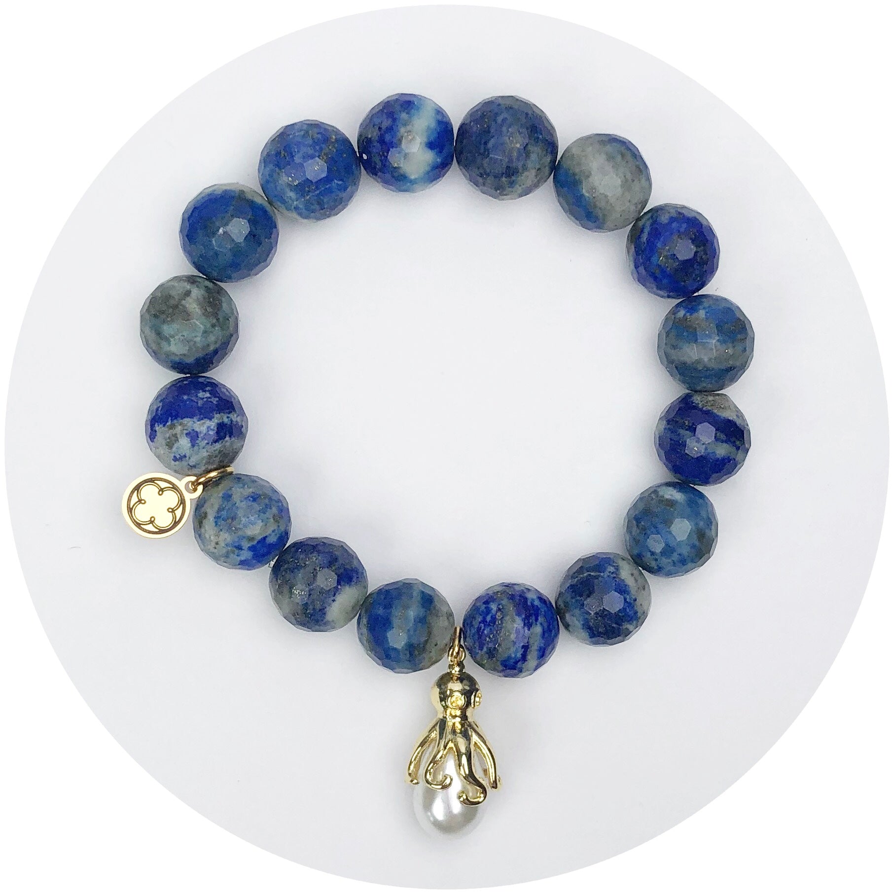 Azul Earthy Jasper with Gold Octopus Wrapped Pearl Pendant