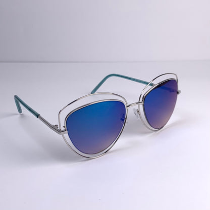Blue Cateye Silhouette Sunglasses