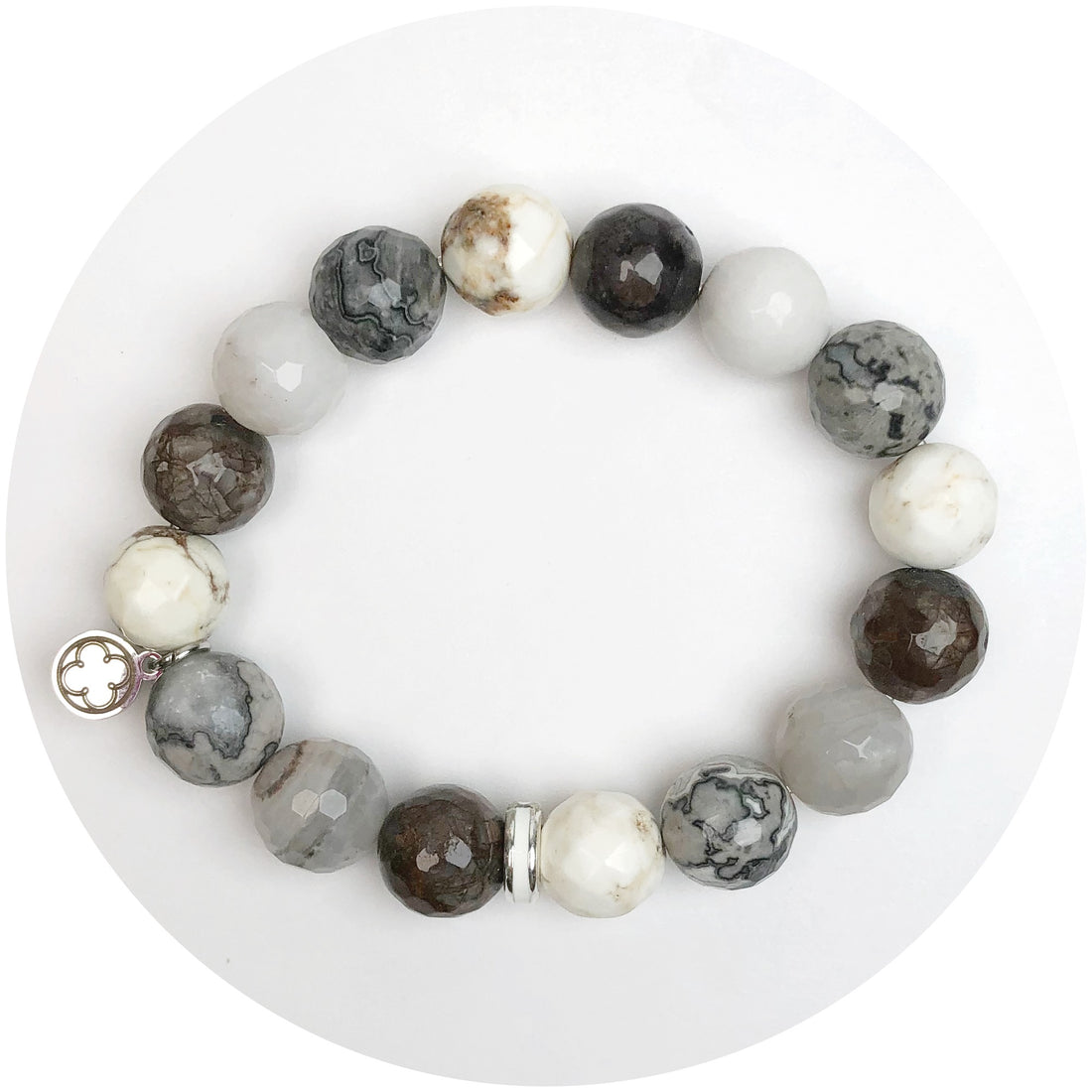 Mixed Noir Taupe with Silver Spacer