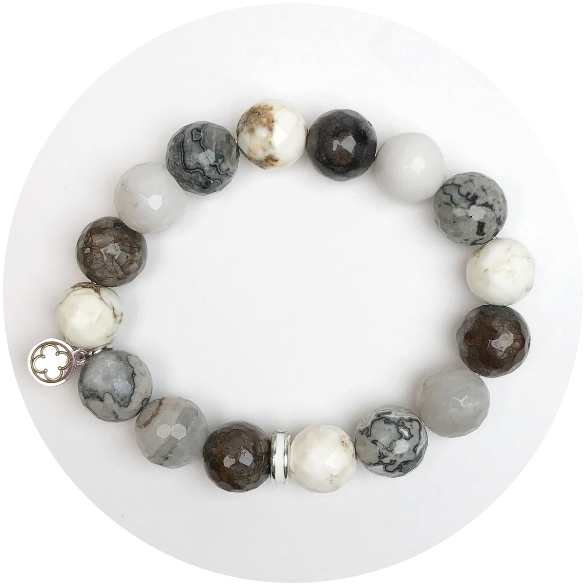 Mixed Noir Taupe with Silver Spacer