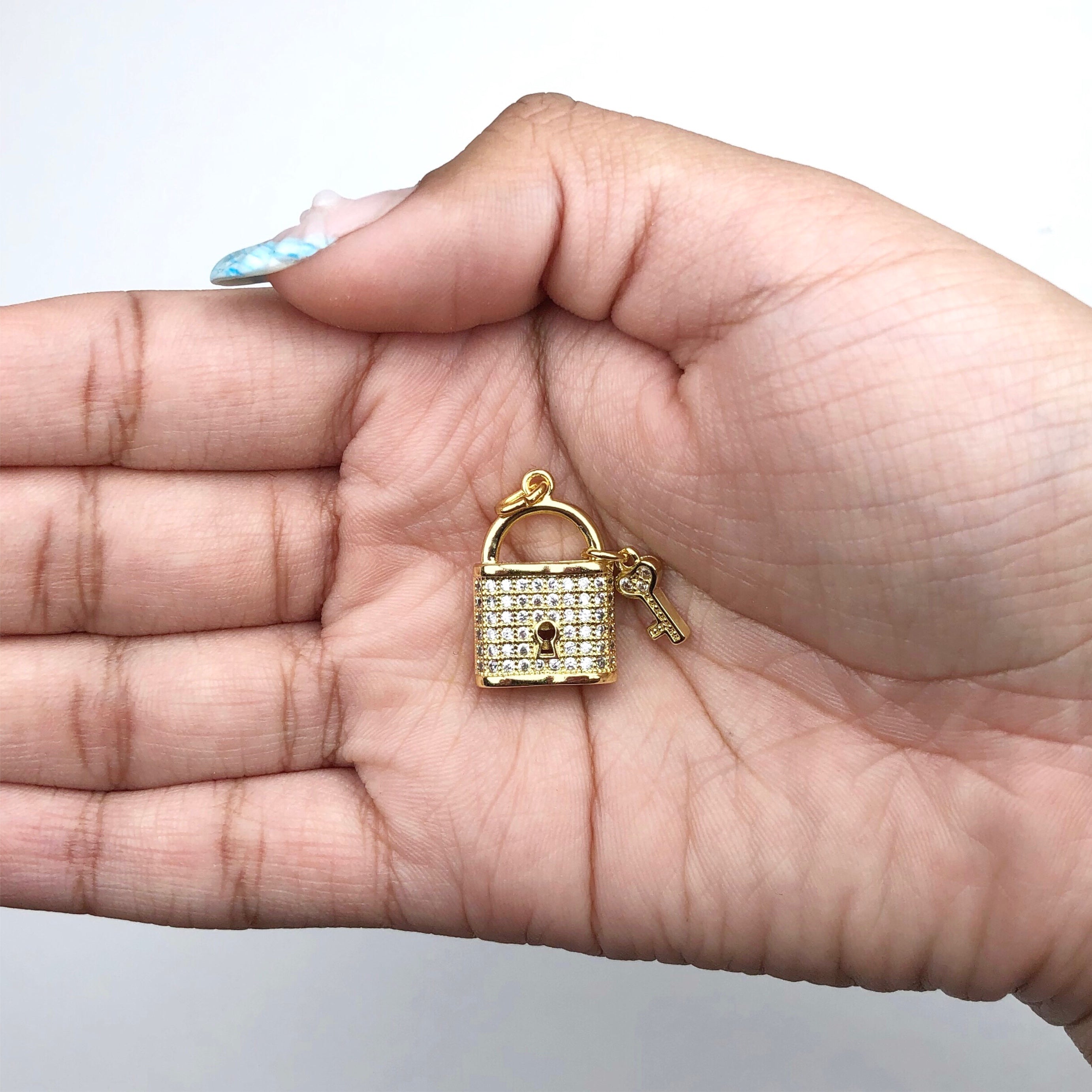 Pavé Lock and Key Pendant