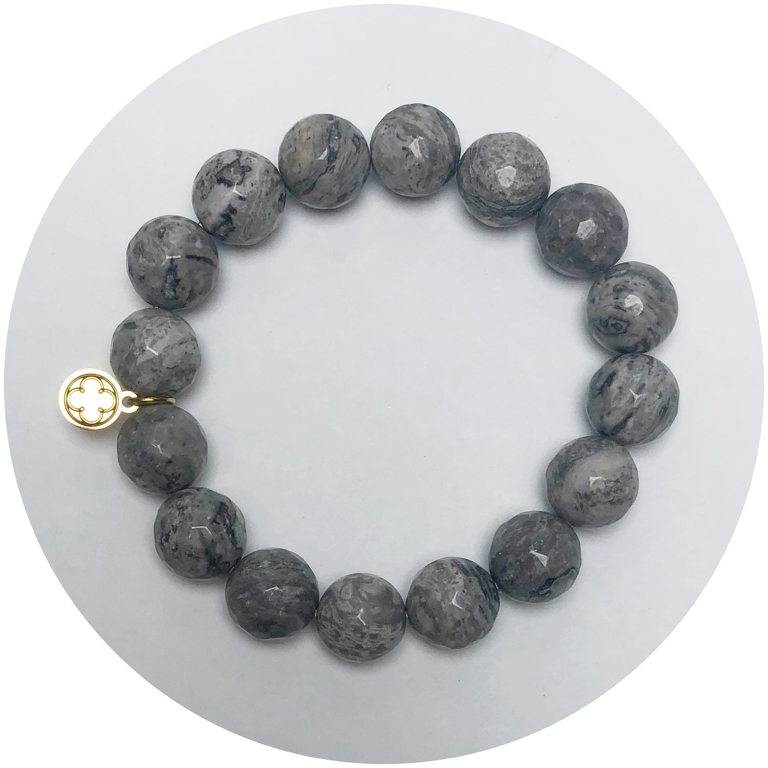 Mr Jasper Grey Beaded Bracelet
