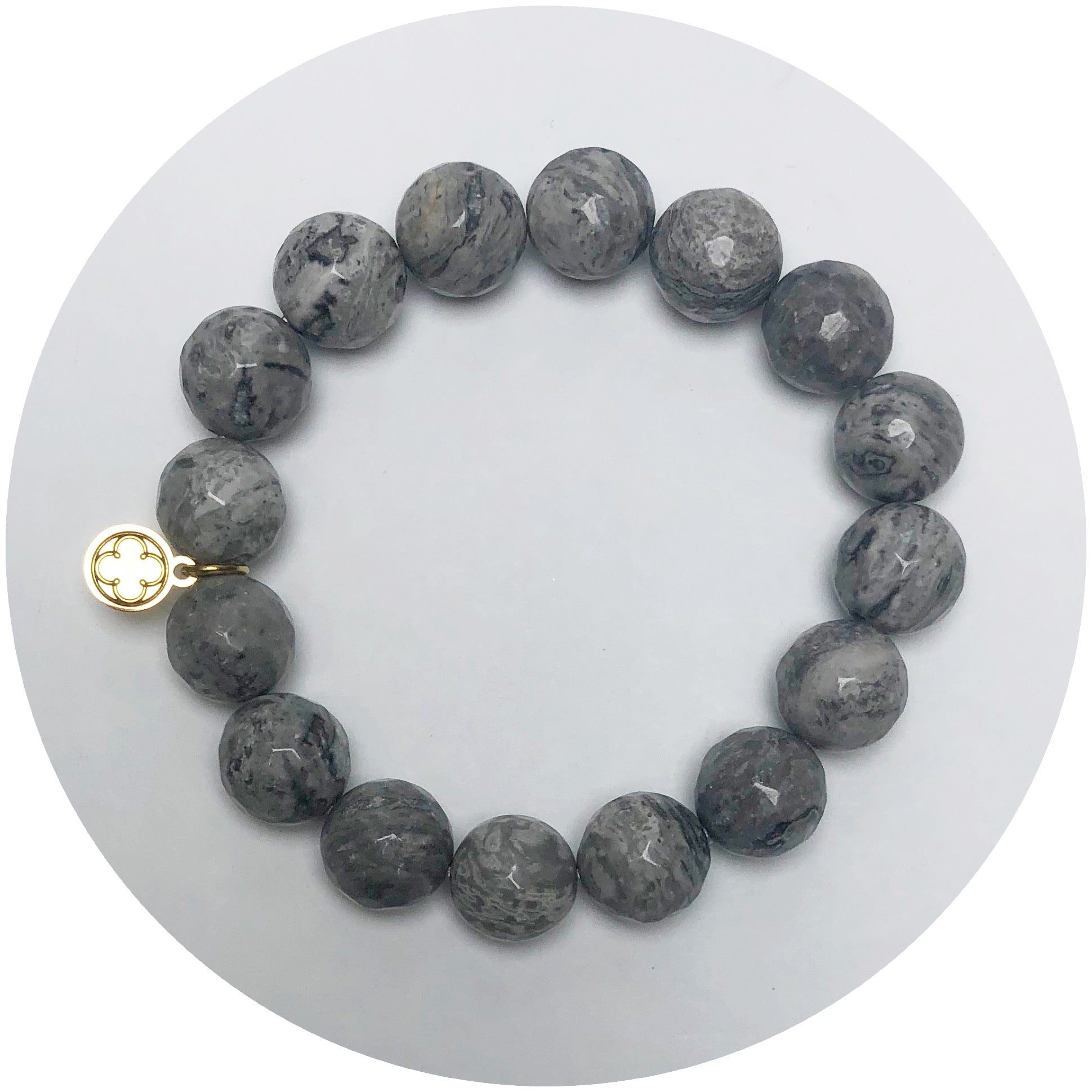 Mr Jasper Grey Beaded Bracelet