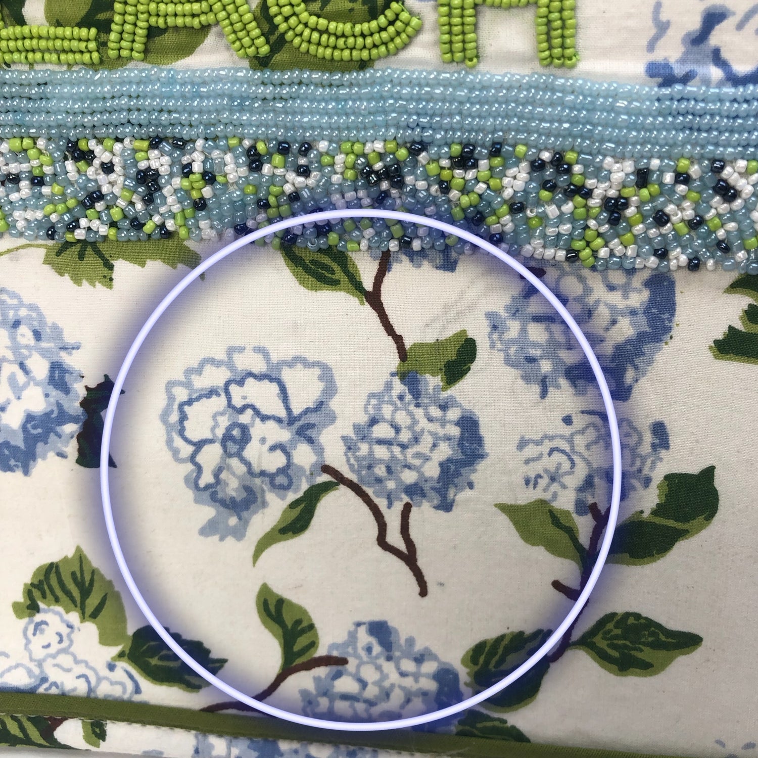 Bianca Blue Hydrangea Beaded &quot;Beach&quot; Bag