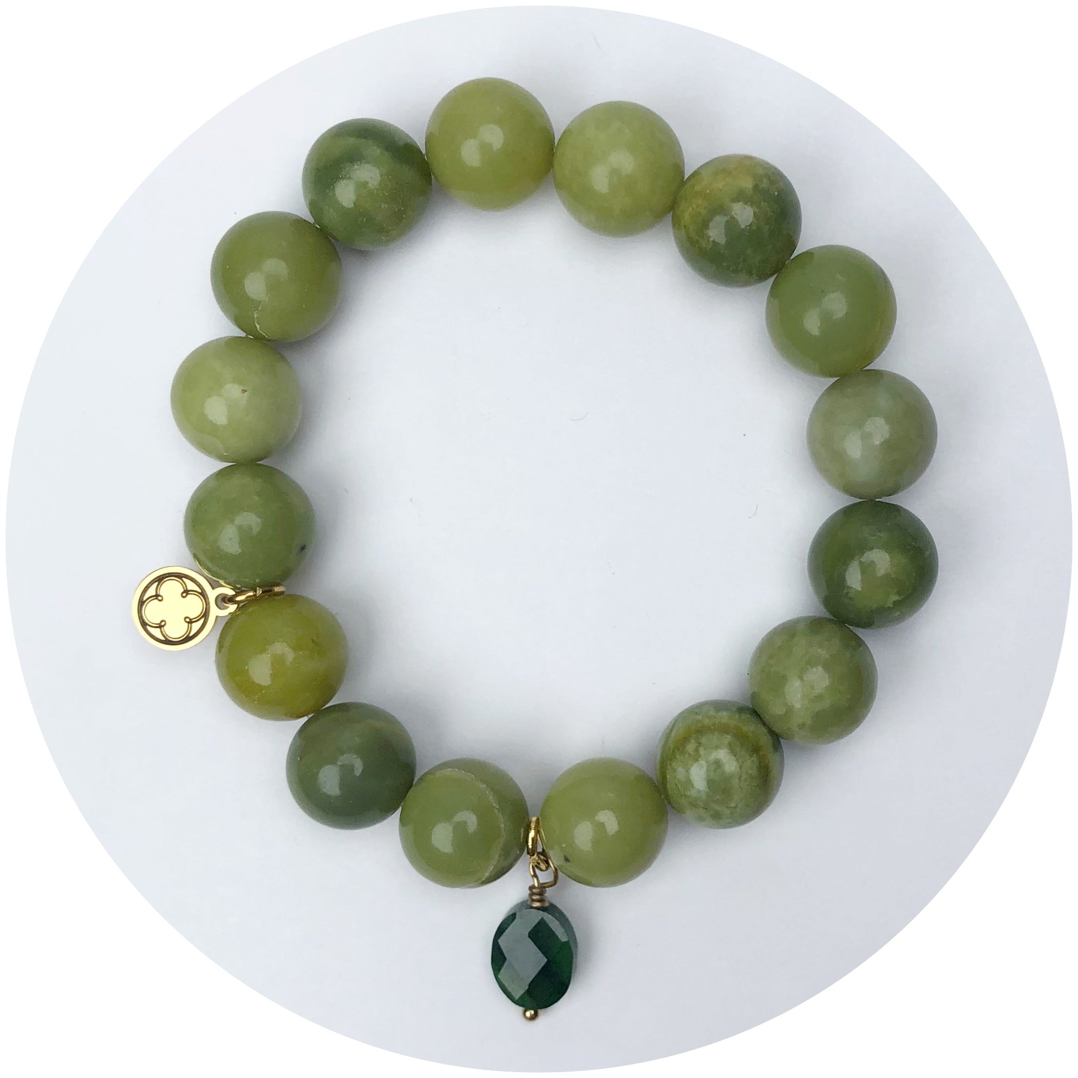 Spring Green Jade with Green Cushion Pendant